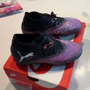 Puma Black and Pink Athletic Cleats